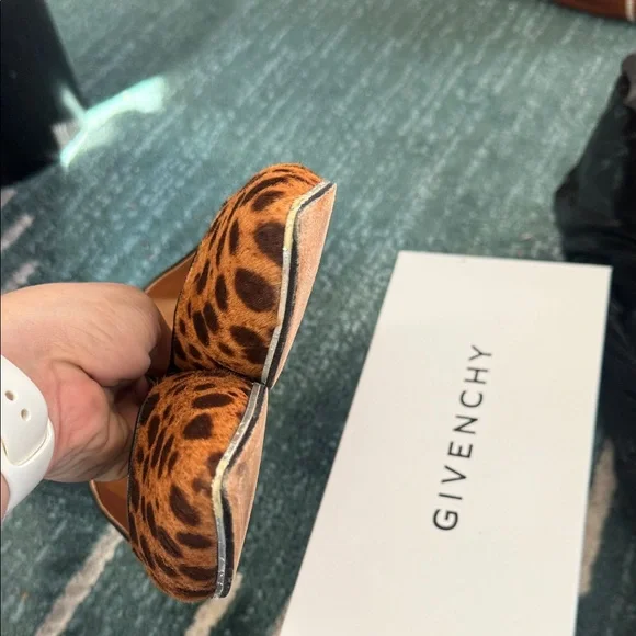 Givenchy Leopard Print Pointed Toe Flats in Tan and Brown - Picture 6 of 8